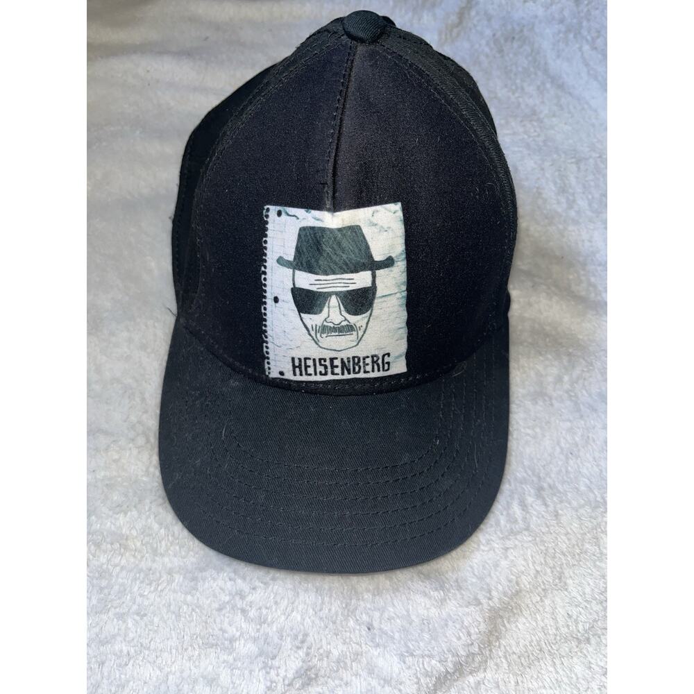 BREAKING BAD HEISENBERG Walter Black Trucker Hat Ball Cap Stretchy Back OS EUC